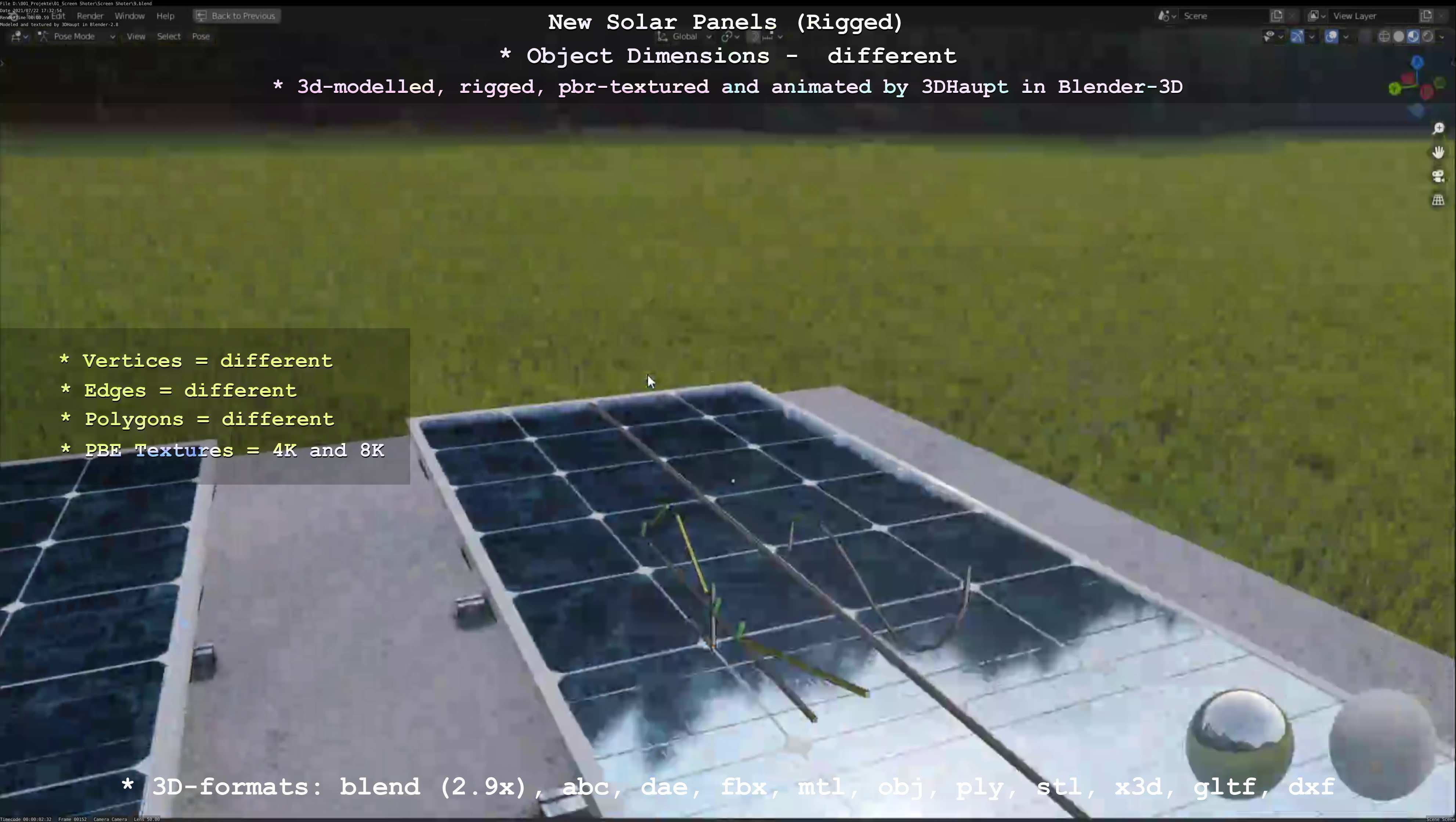 Solar Panels Rigged - New Versions Low-poly 3D model_27