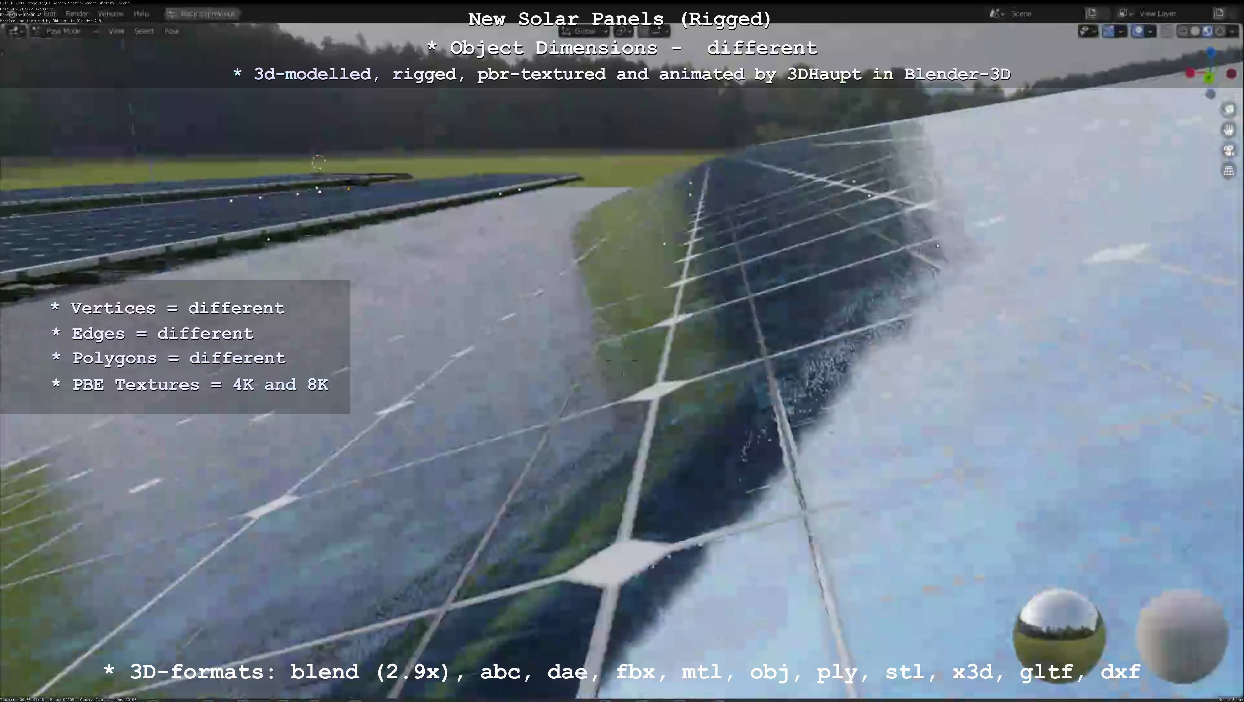 Solar Panels Rigged - New Versions Low-poly 3D model_82