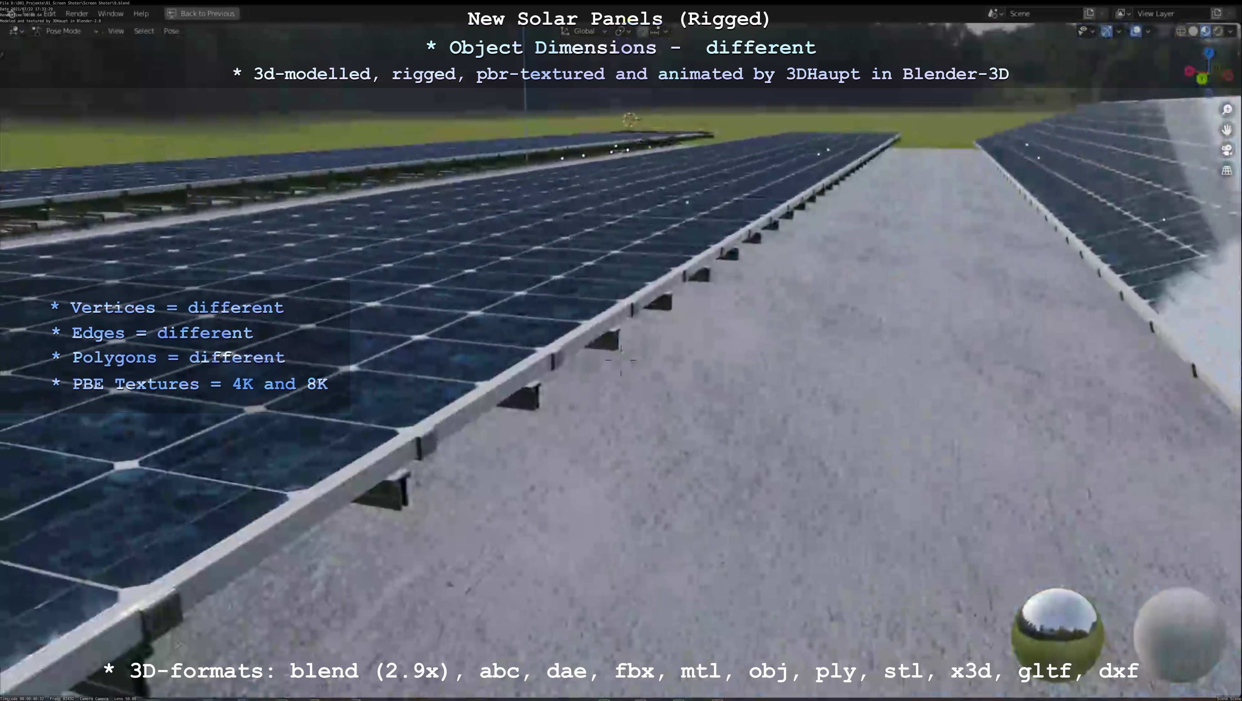 Solar Panels Rigged - New Versions Low-poly 3D model_84