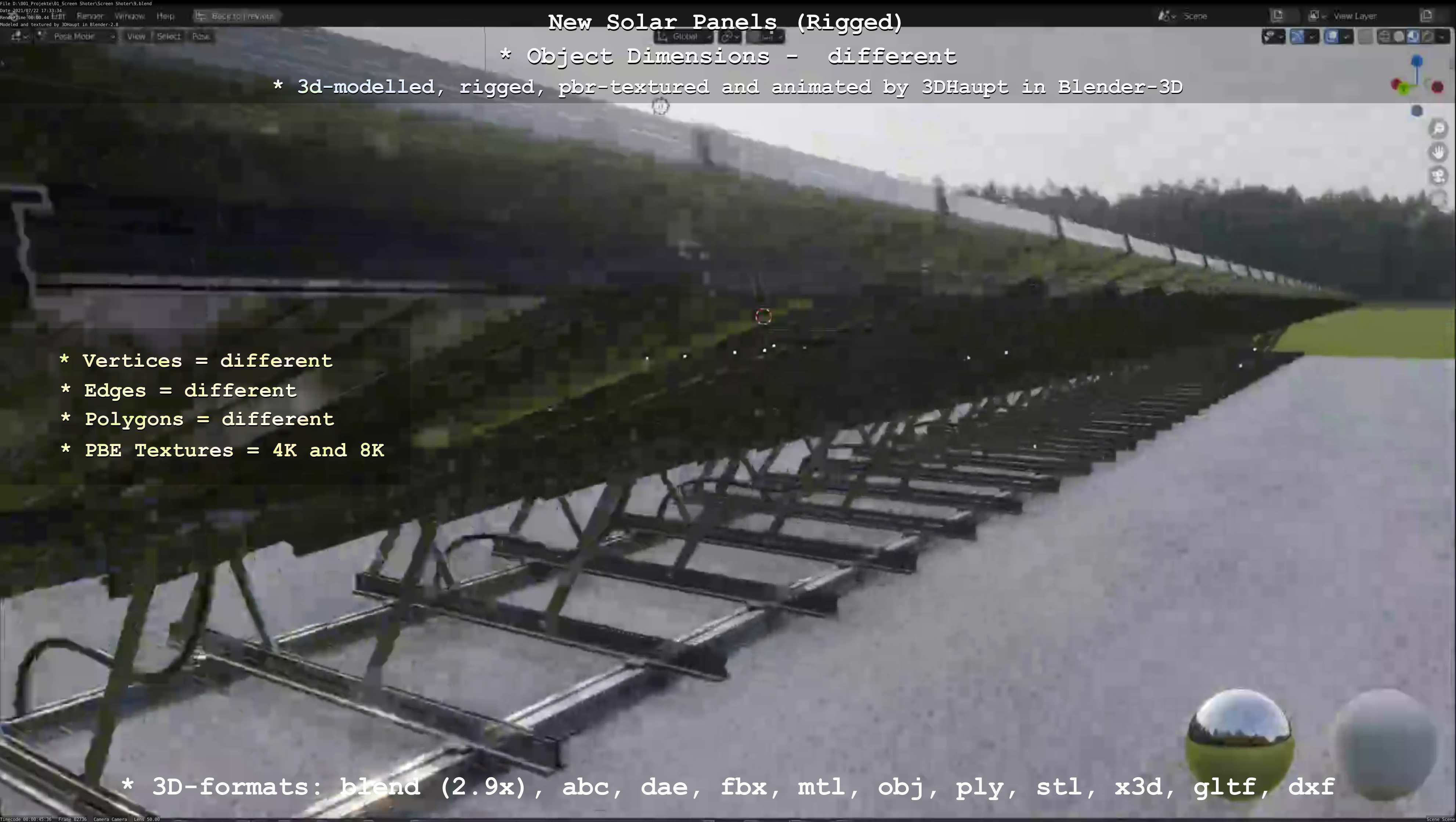 Solar Panels Rigged - New Versions Low-poly 3D model_87