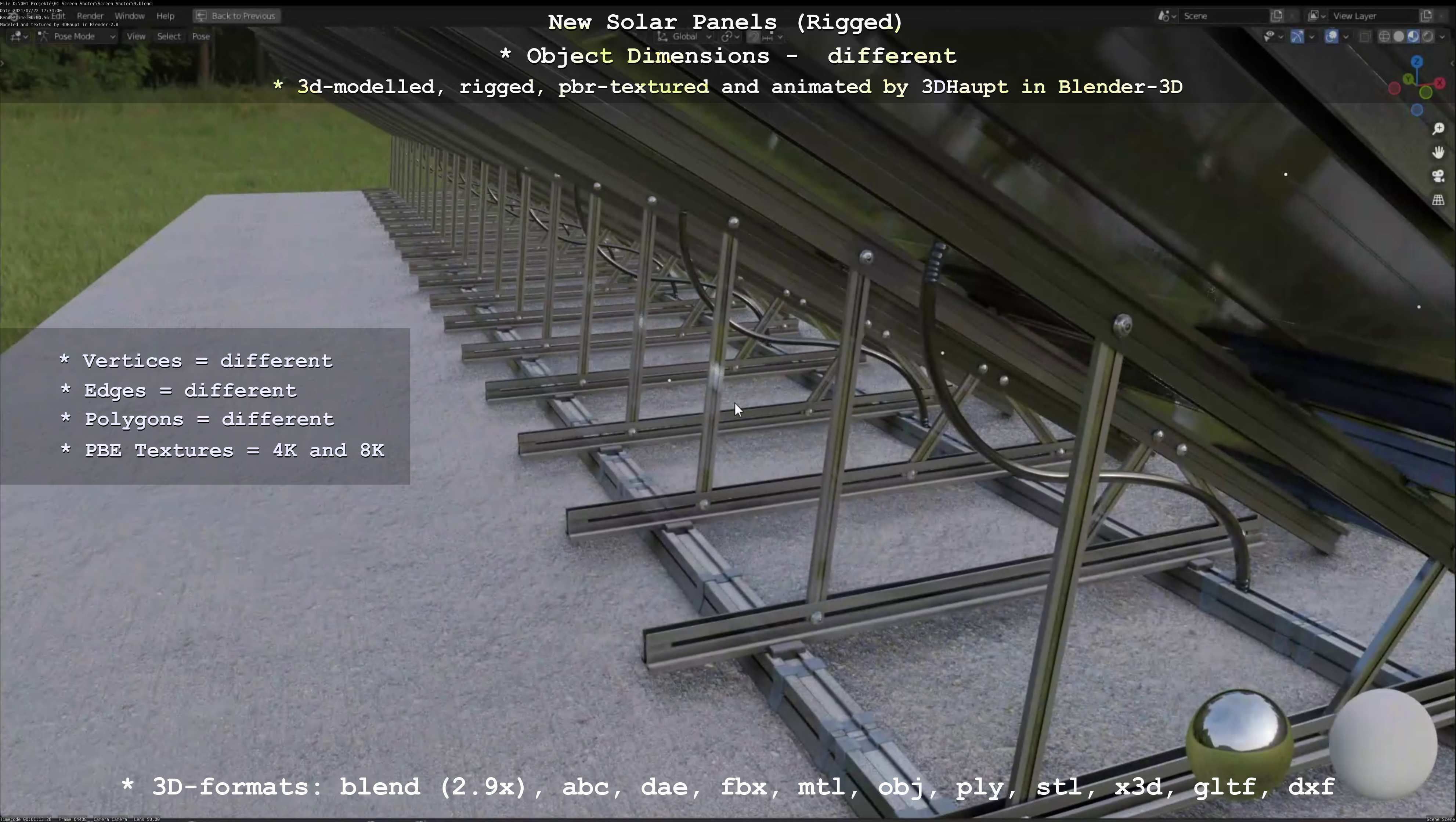 Solar Panels Rigged - New Versions Low-poly 3D model_109