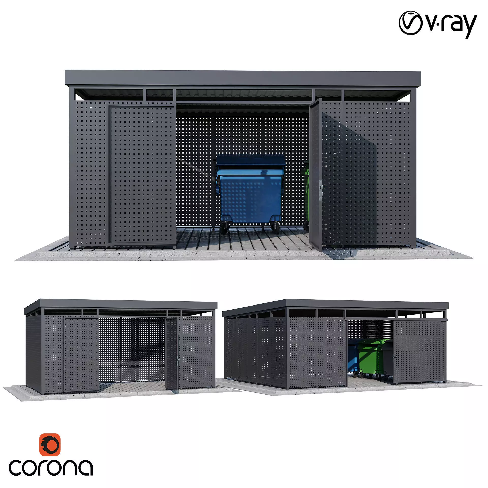 Modular boxes SET1 3D model_0