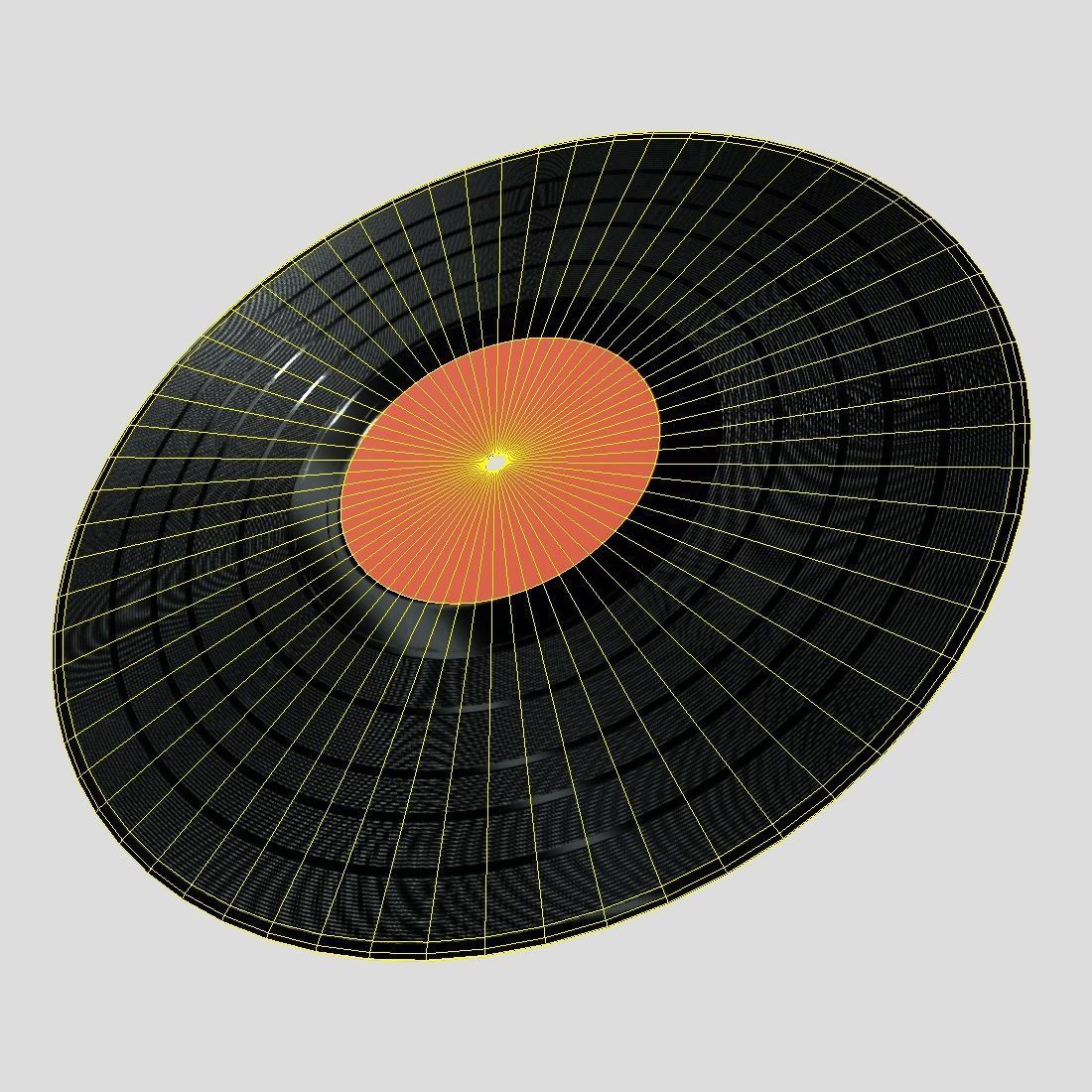Vinyl Record Low-poly 3D model_4