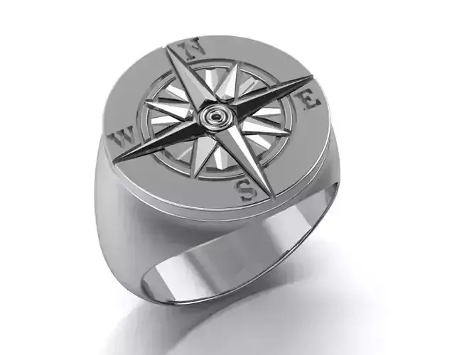 mens ring rose of wind