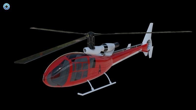 Gazelle helicopter 3D model_2
