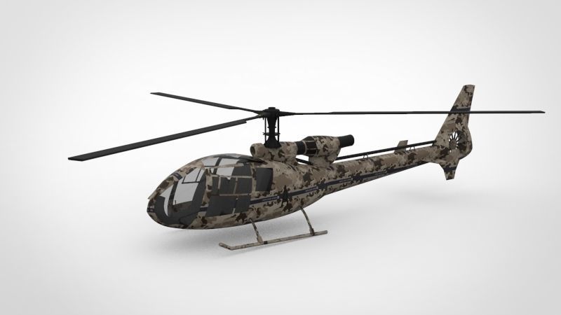Gazelle helicopter 3D model_8