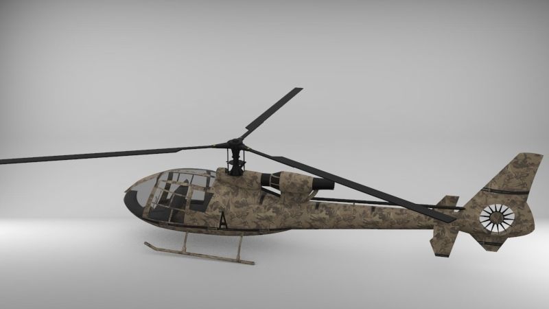 Gazelle helicopter 3D model_6