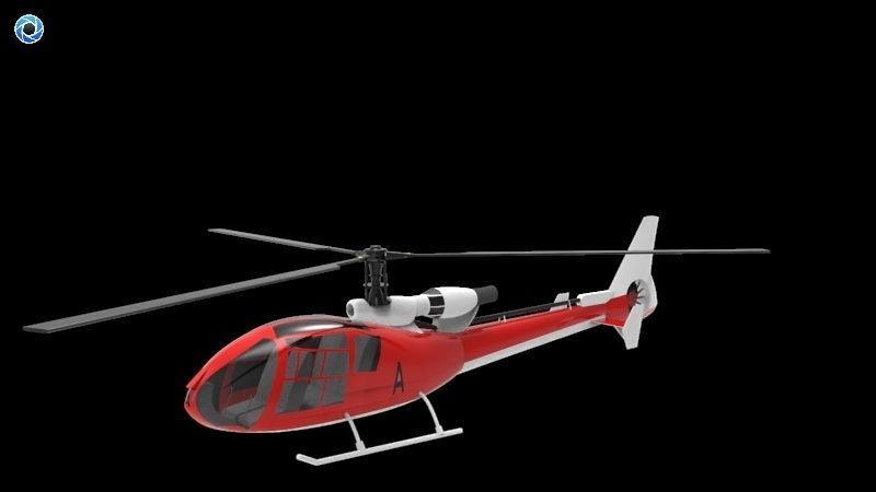 Gazelle helicopter 3D model_19