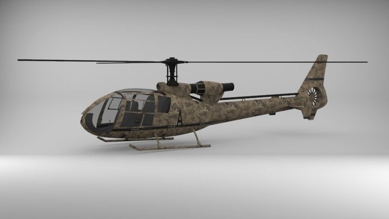 Gazelle helicopter 3D model_5