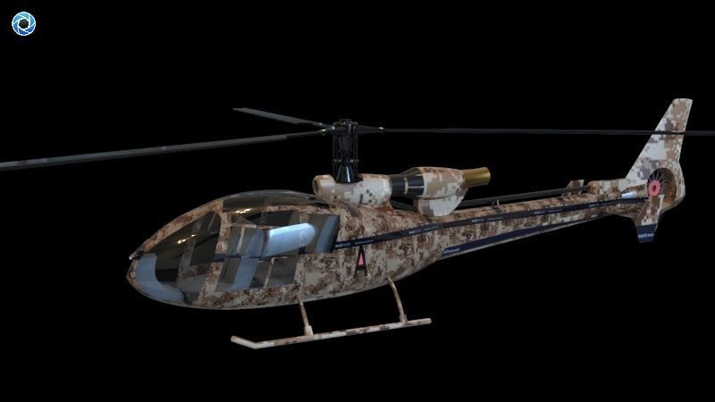Gazelle helicopter 3D model_13