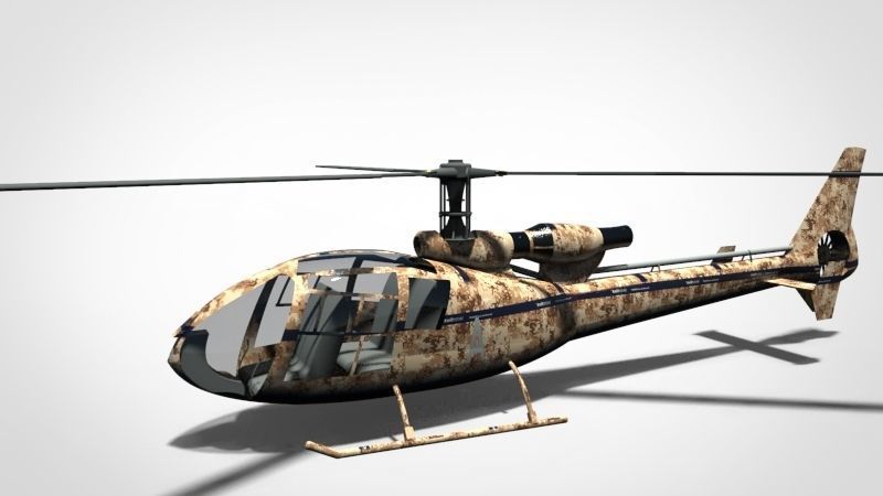 Gazelle helicopter 3D model_10