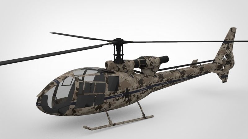 Gazelle helicopter 3D model_9