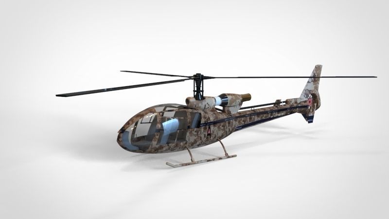 Gazelle helicopter 3D model_12