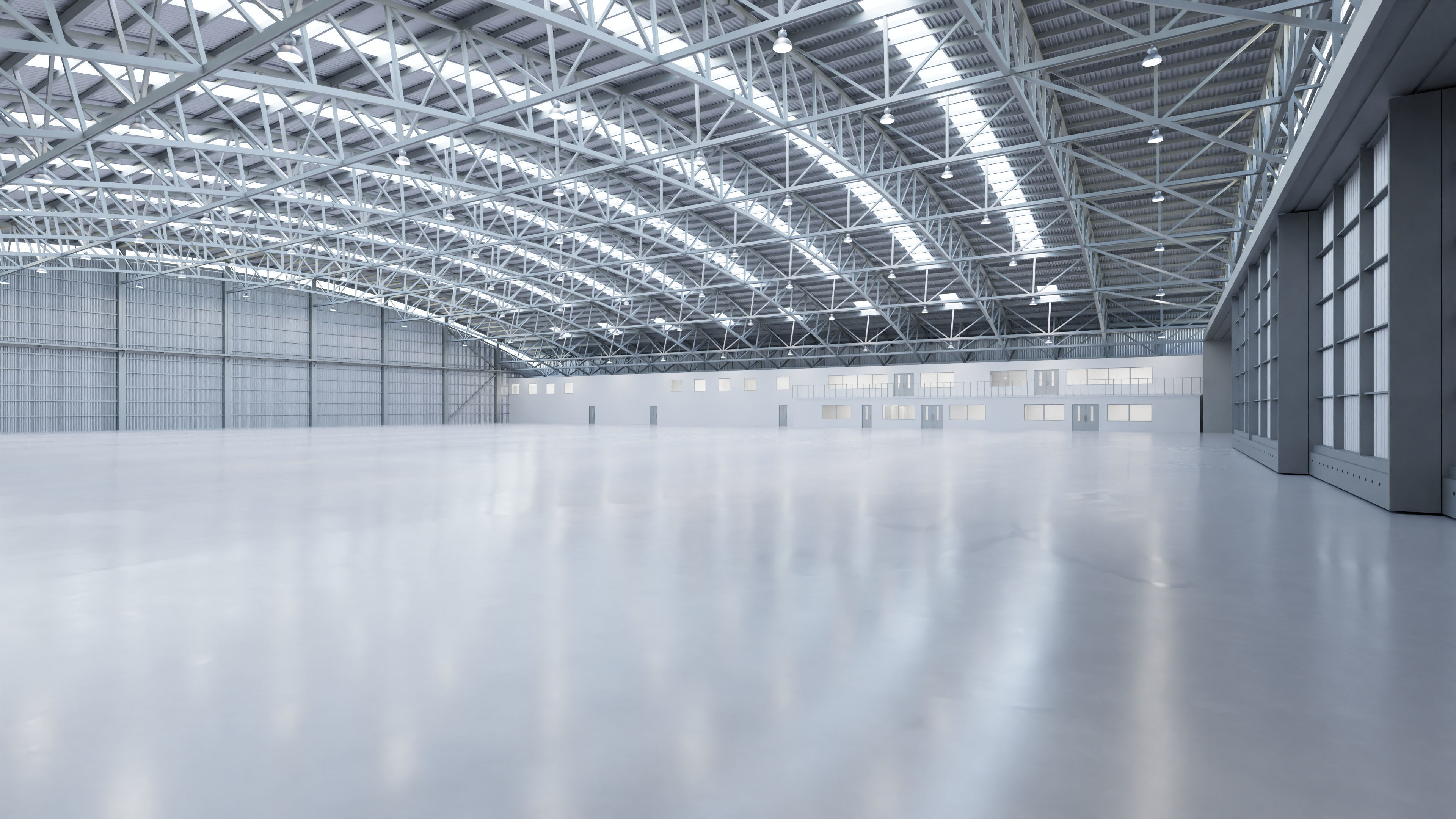 Airplane Hangar Interior 8b Low-poly 3D model_4