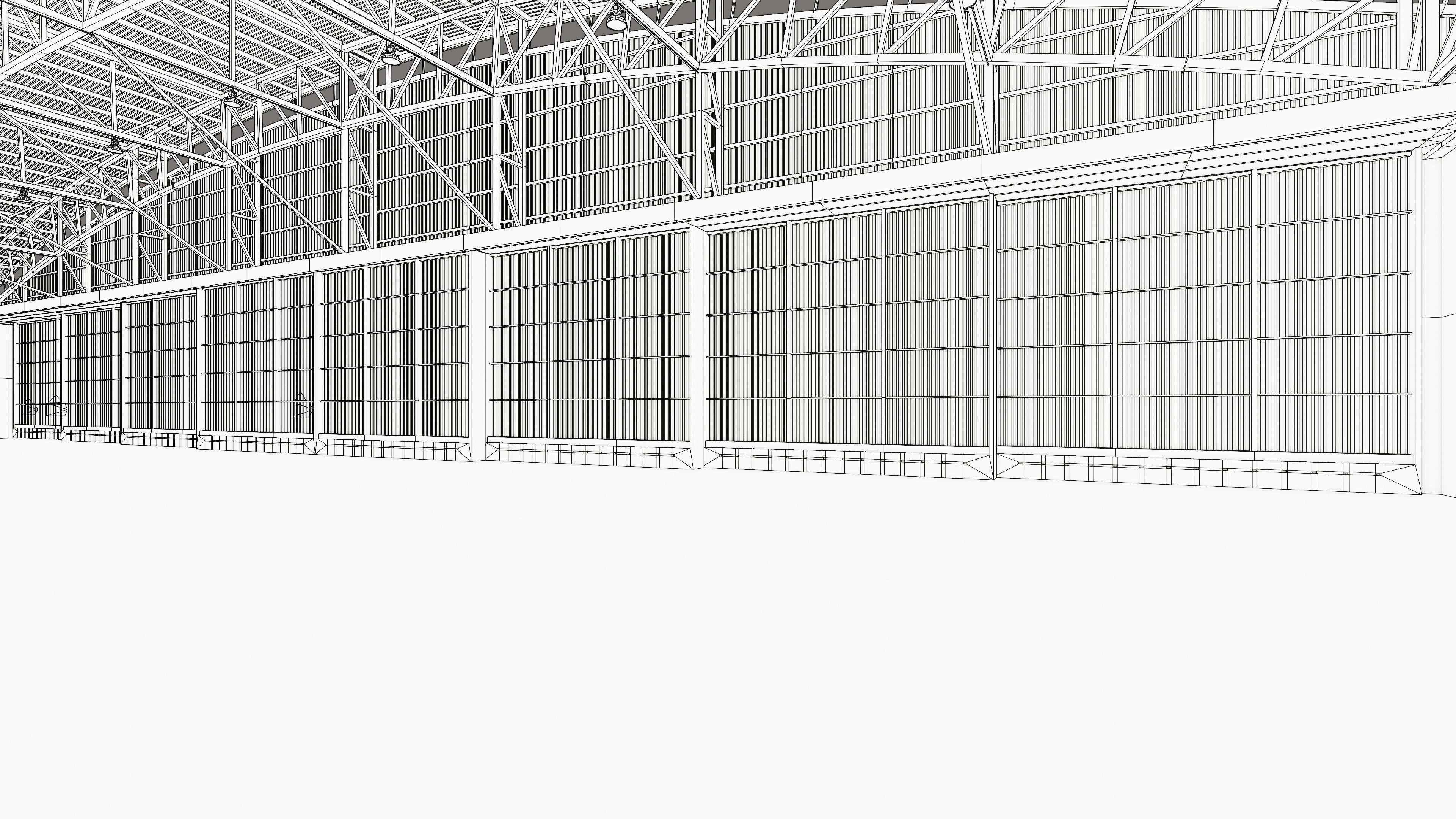 Airplane Hangar Interior 8b Low-poly 3D model_13