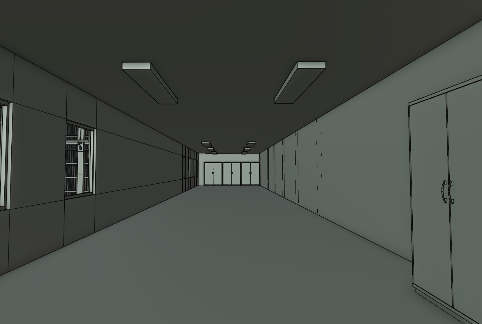 Airplane Hangar Interior 8b Low-poly 3D model_24