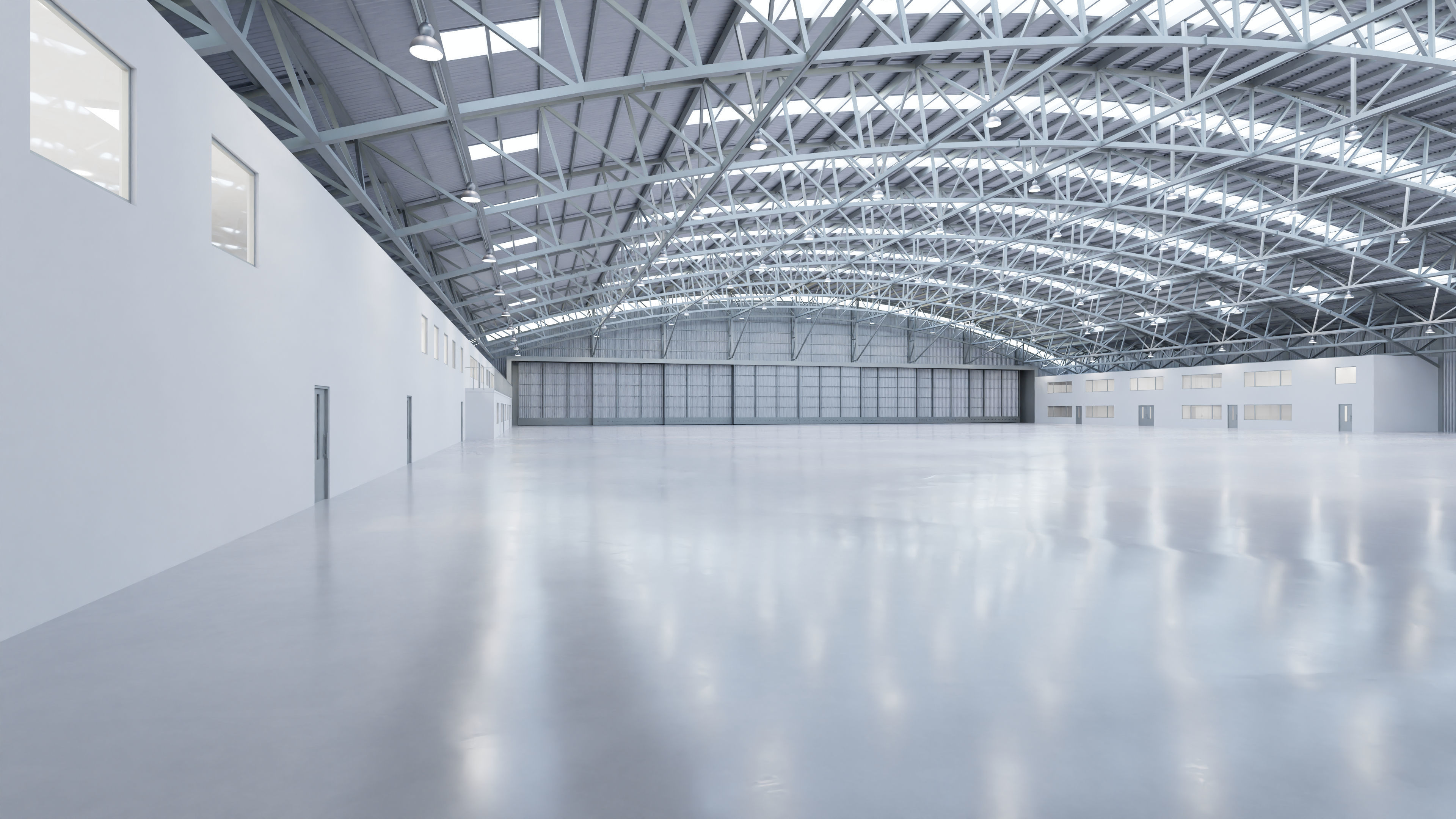 Airplane Hangar Interior 8b Low-poly 3D model_9