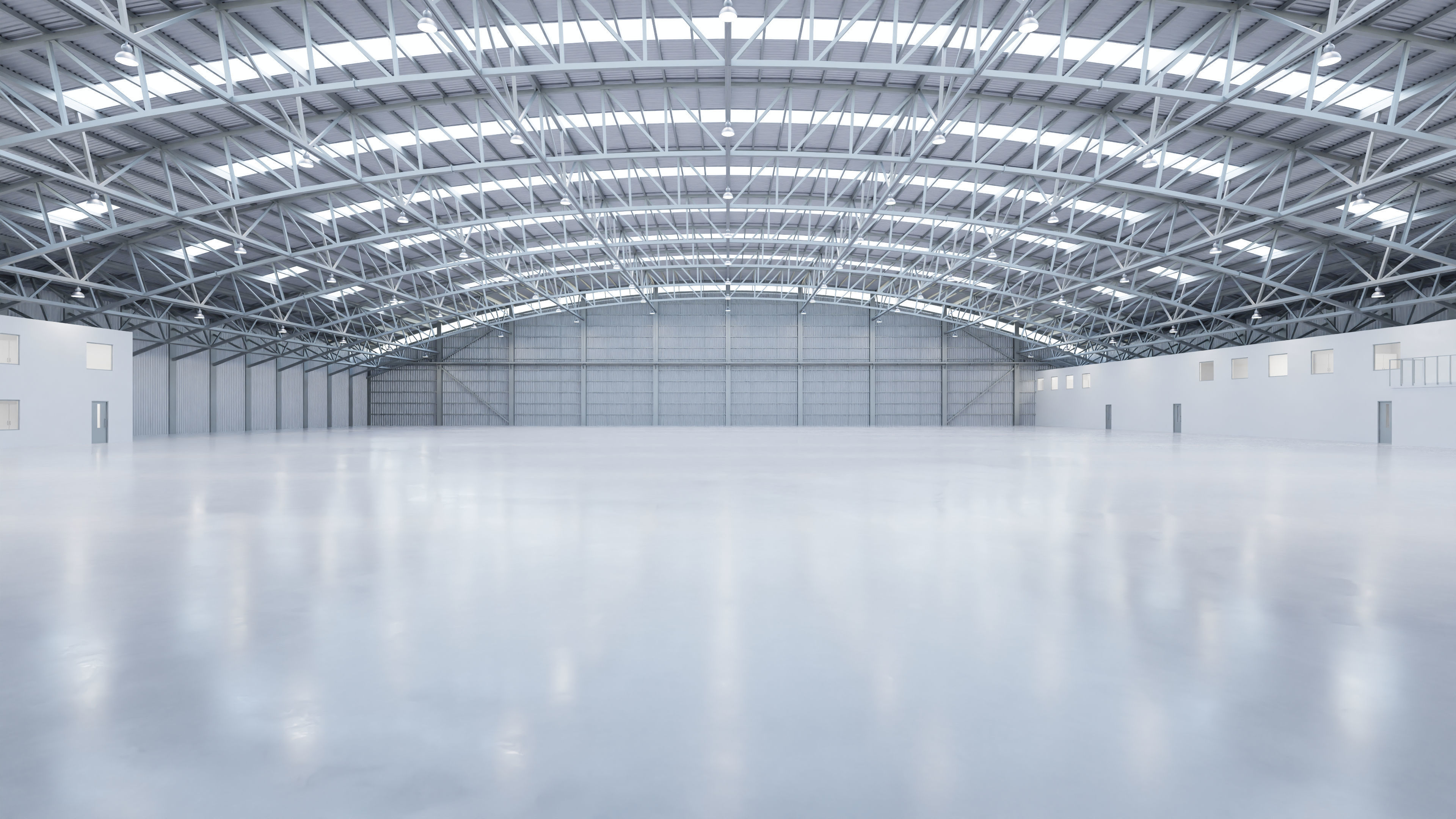 Airplane Hangar Interior 8b Low-poly 3D model_5