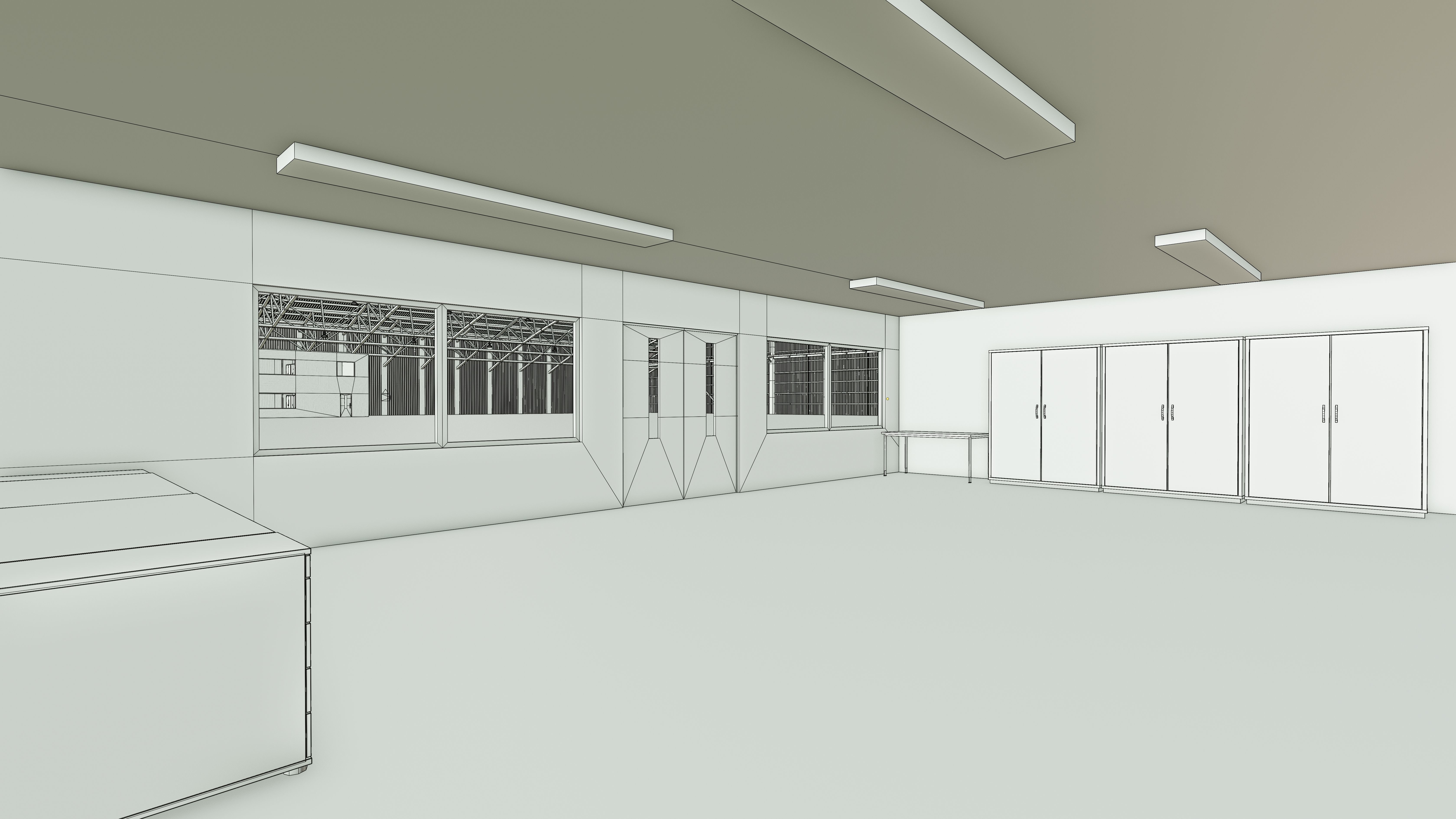 Airplane Hangar Interior 8b Low-poly 3D model_23