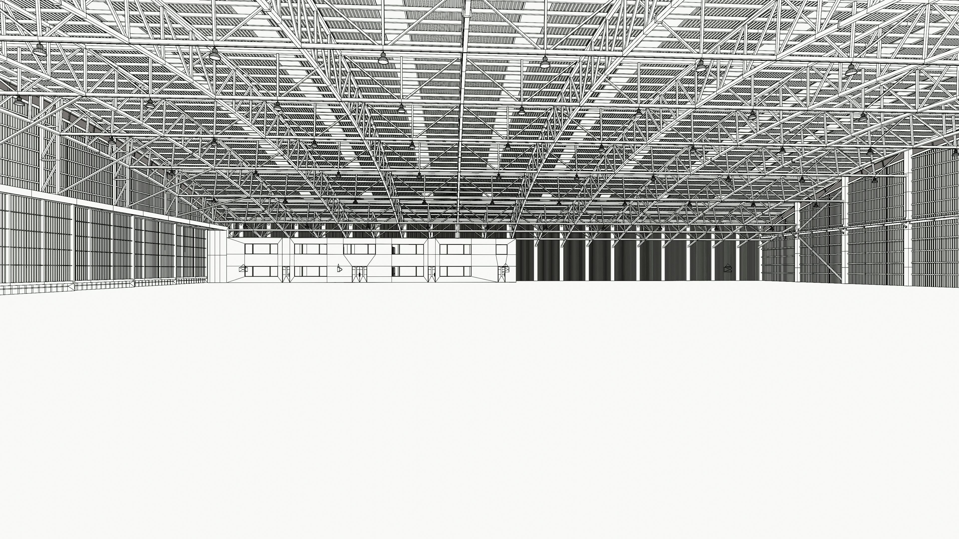 Airplane Hangar Interior 8b Low-poly 3D model_18