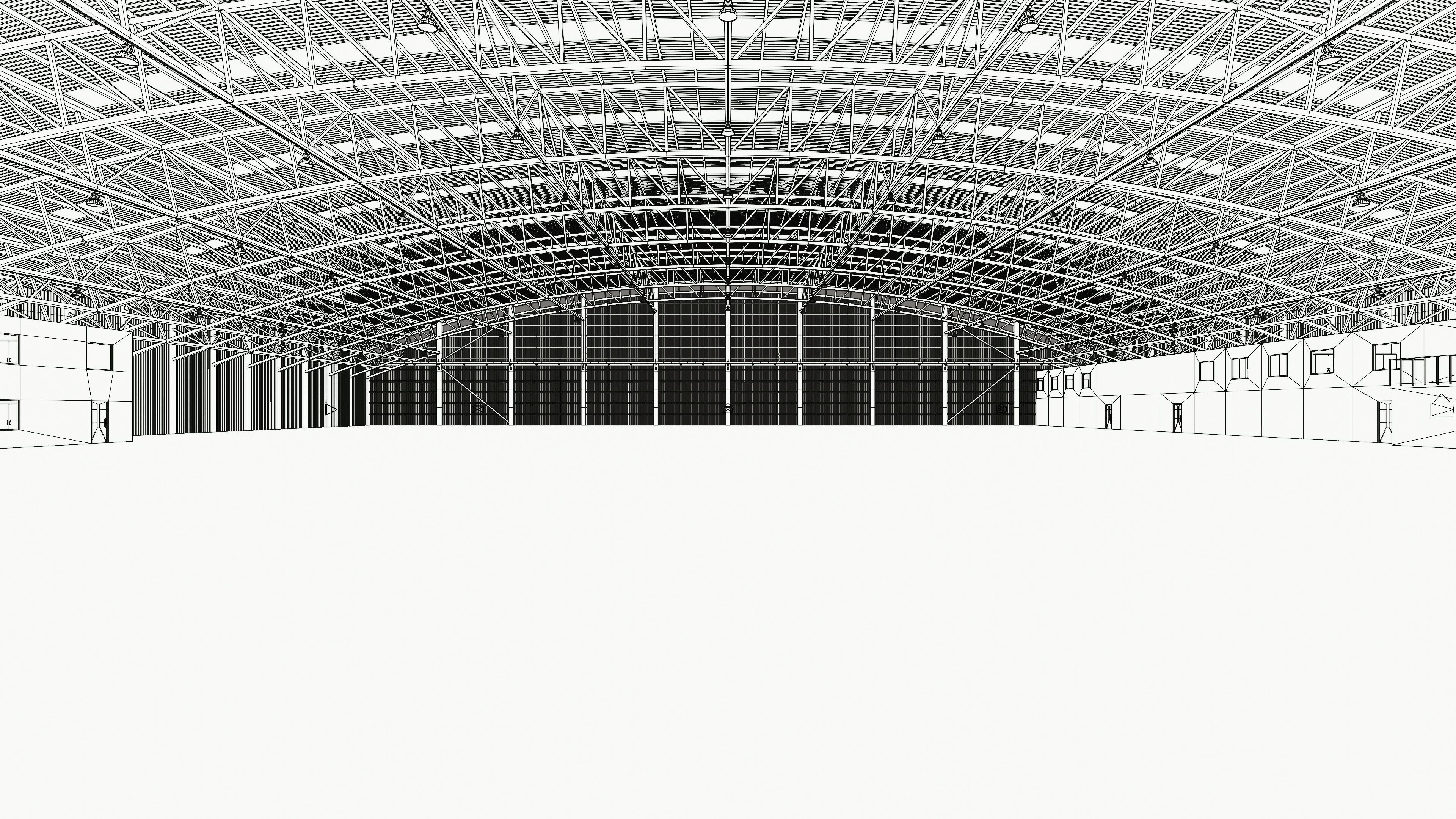 Airplane Hangar Interior 8b Low-poly 3D model_15