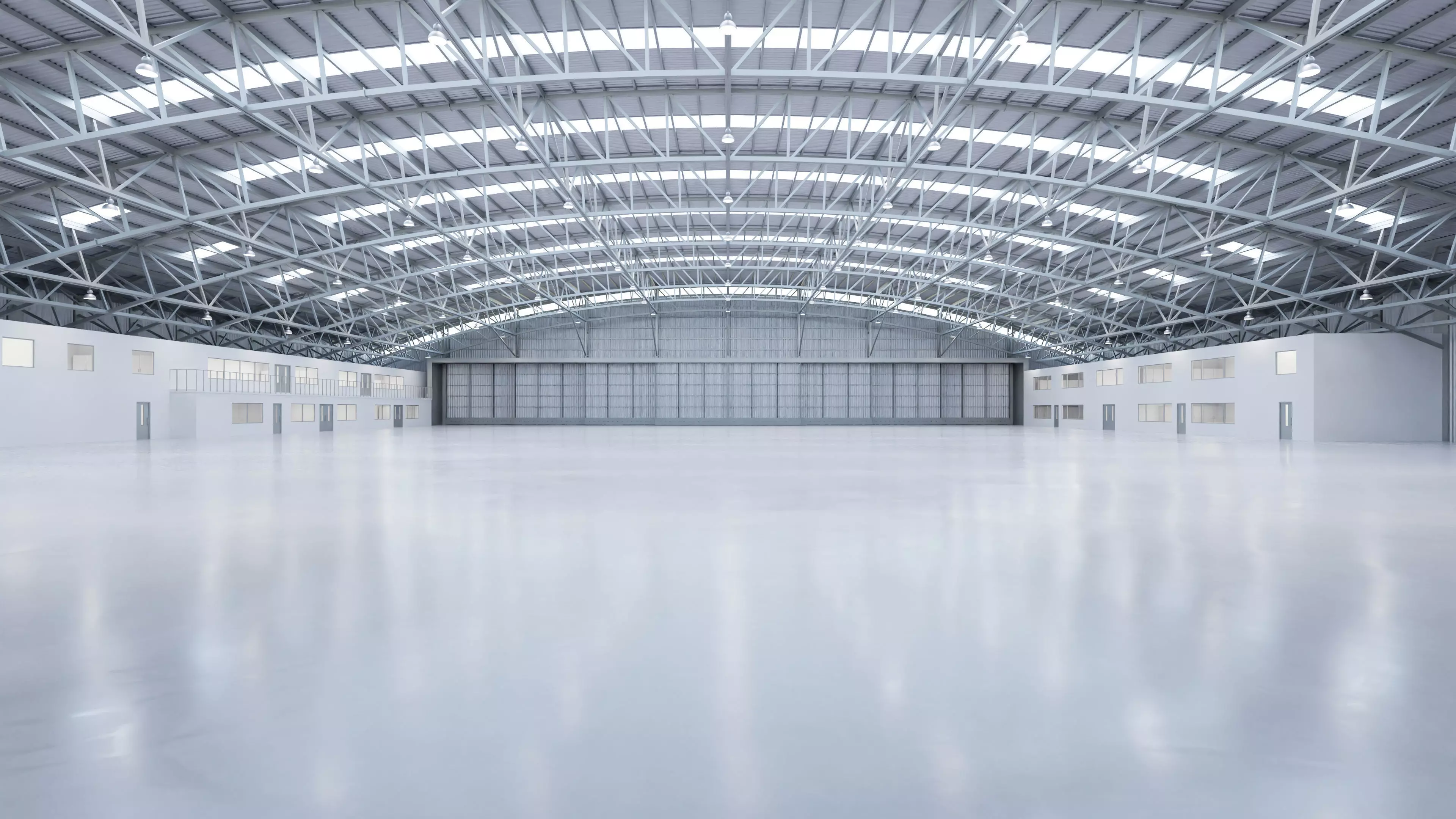 Airplane Hangar Interior 8b Low-poly 3D model_0