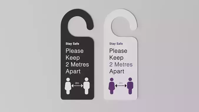 Covid Awareness Door Hangers 3D model