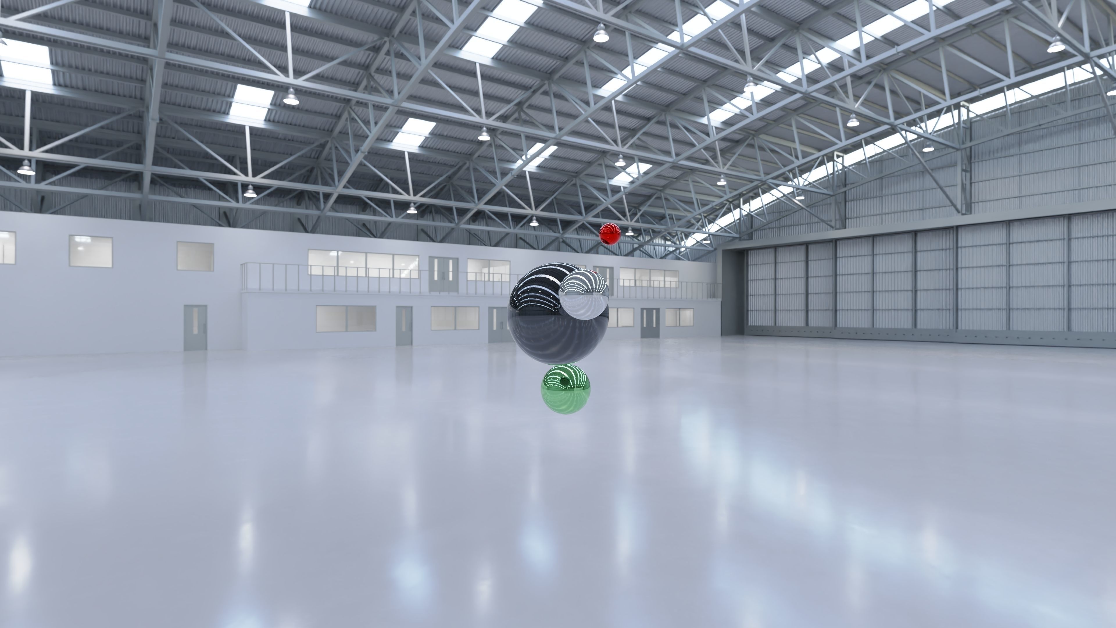 HDRI - Airplane Hangar Interior 8b - 8192x4096 Texture_4