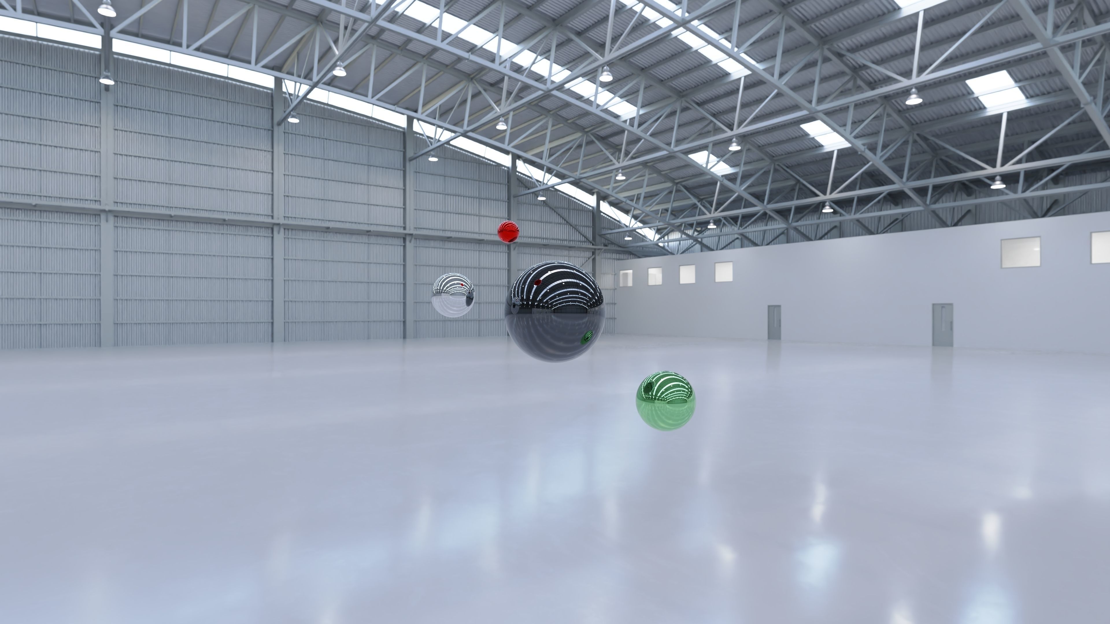 HDRI - Airplane Hangar Interior 8b - 8192x4096 Texture_9