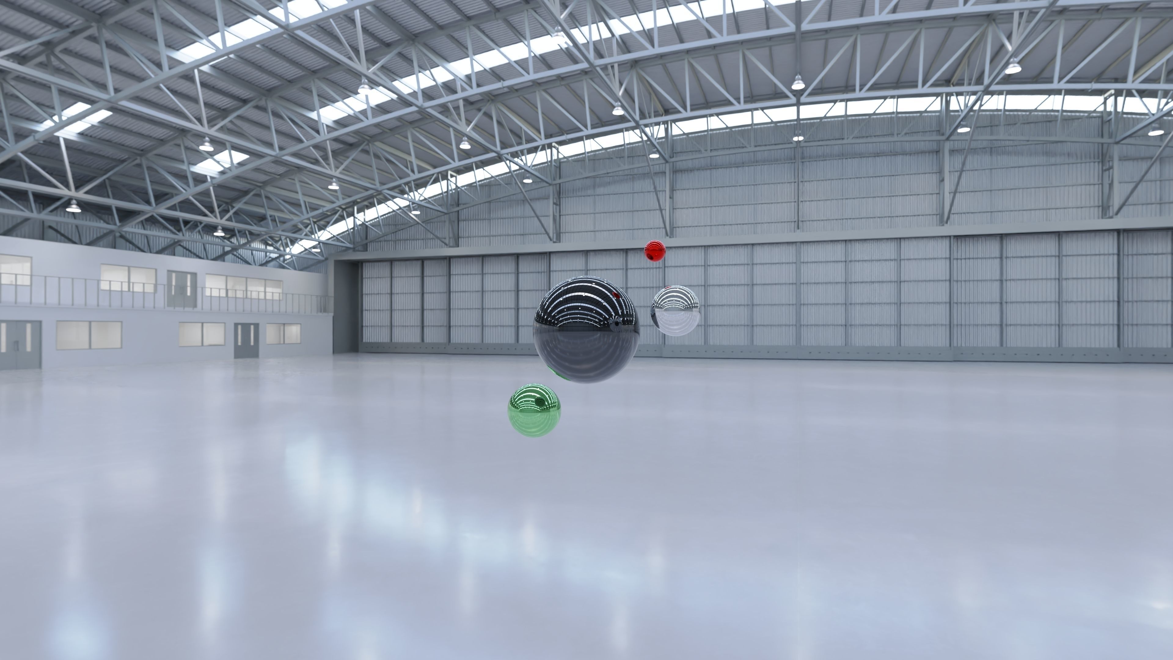 HDRI - Airplane Hangar Interior 8b - 8192x4096 Texture_2