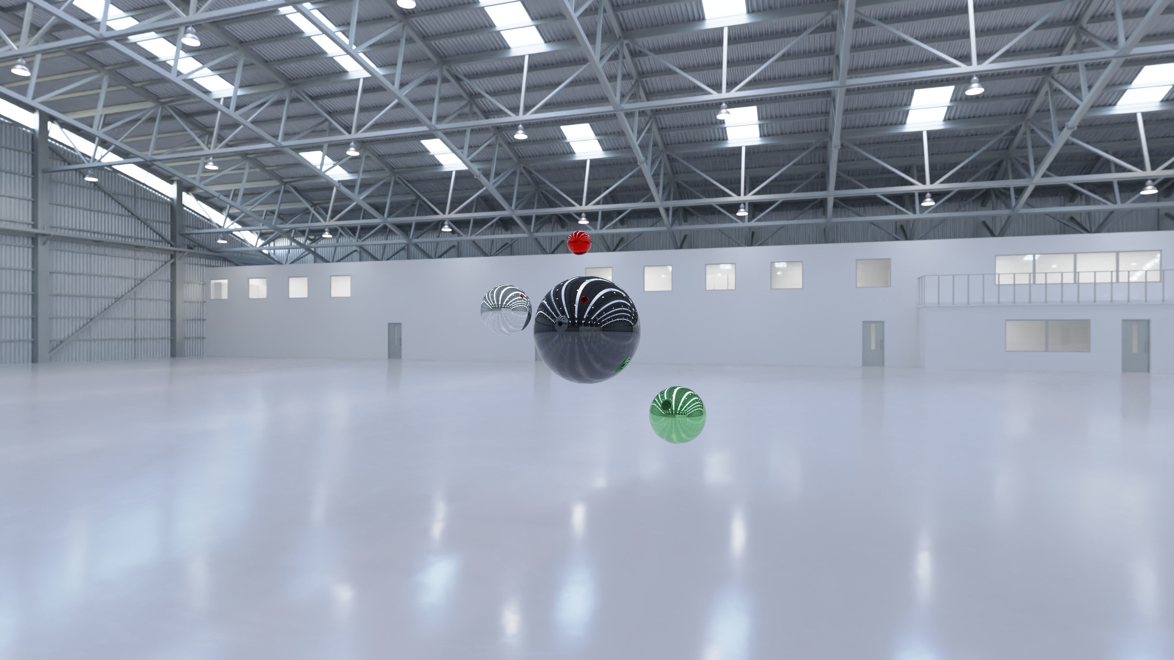 HDRI - Airplane Hangar Interior 8b - 8192x4096 Texture_7
