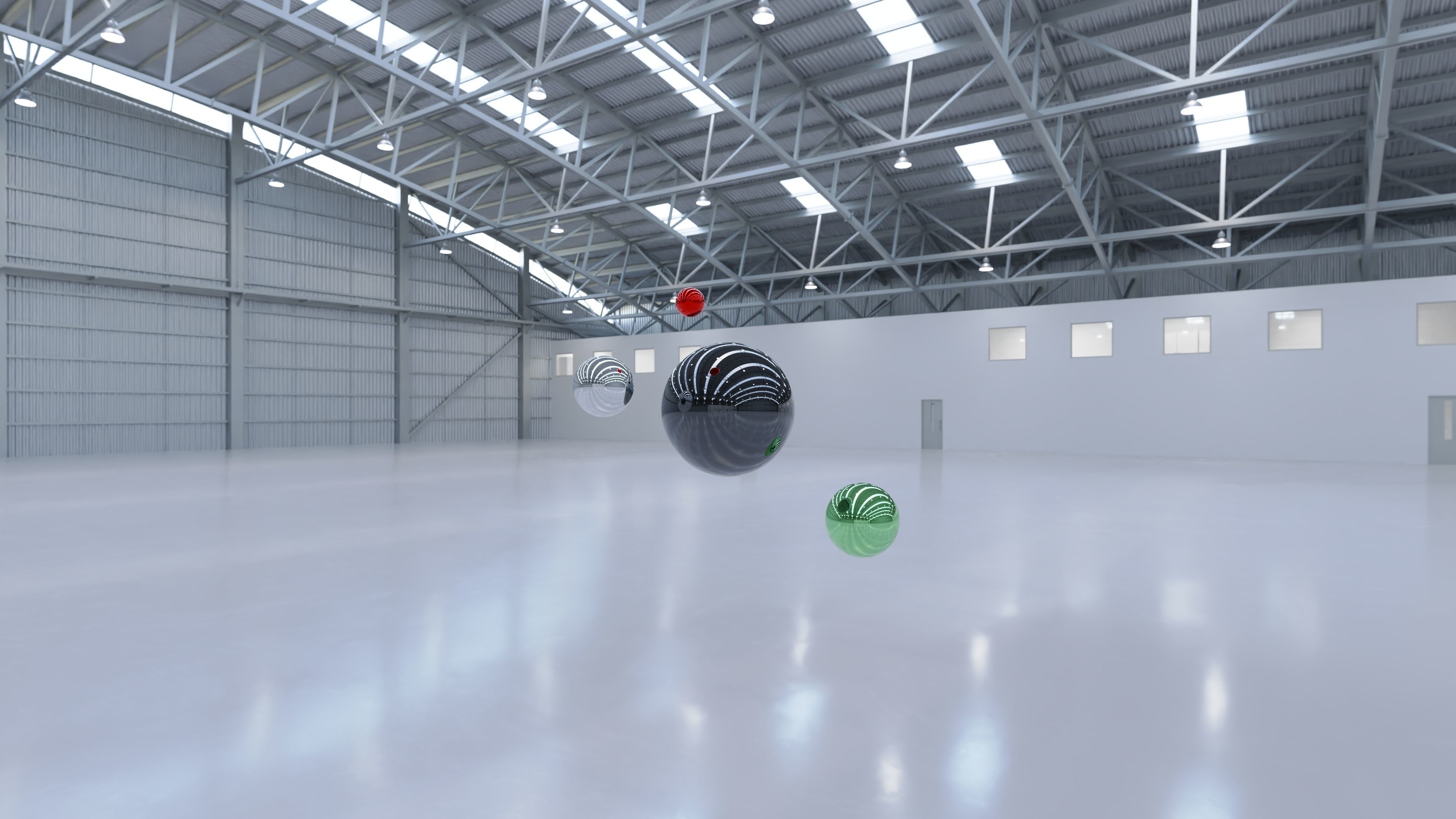HDRI - Airplane Hangar Interior 8b - 8192x4096 Texture_8