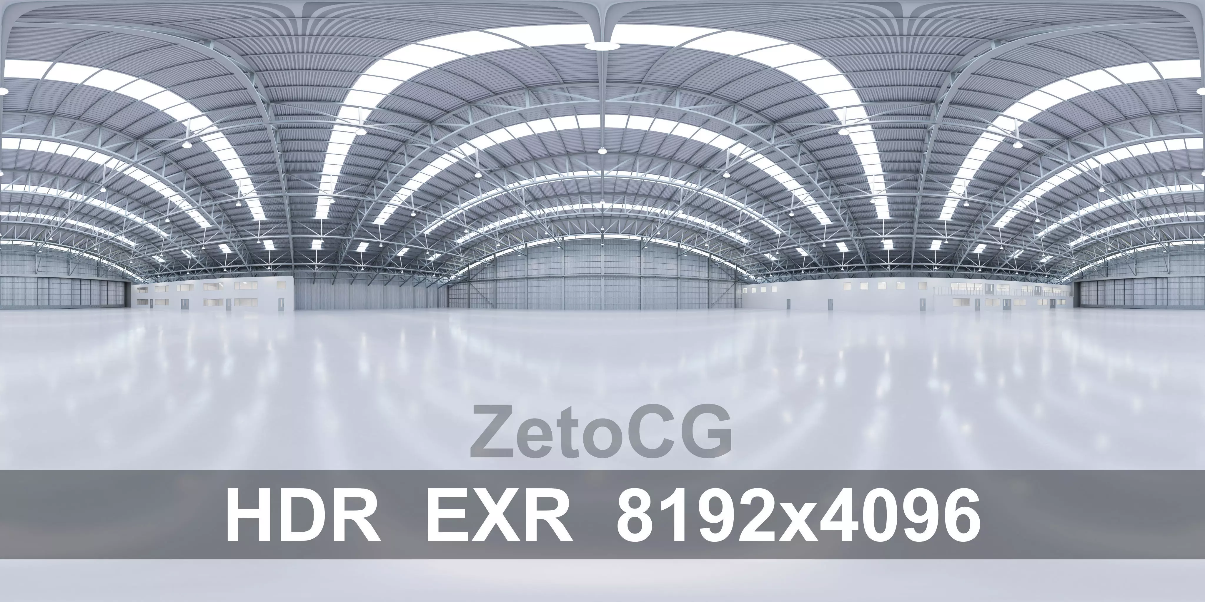 HDRI - Airplane Hangar Interior 8b - 8192x4096 Texture_0