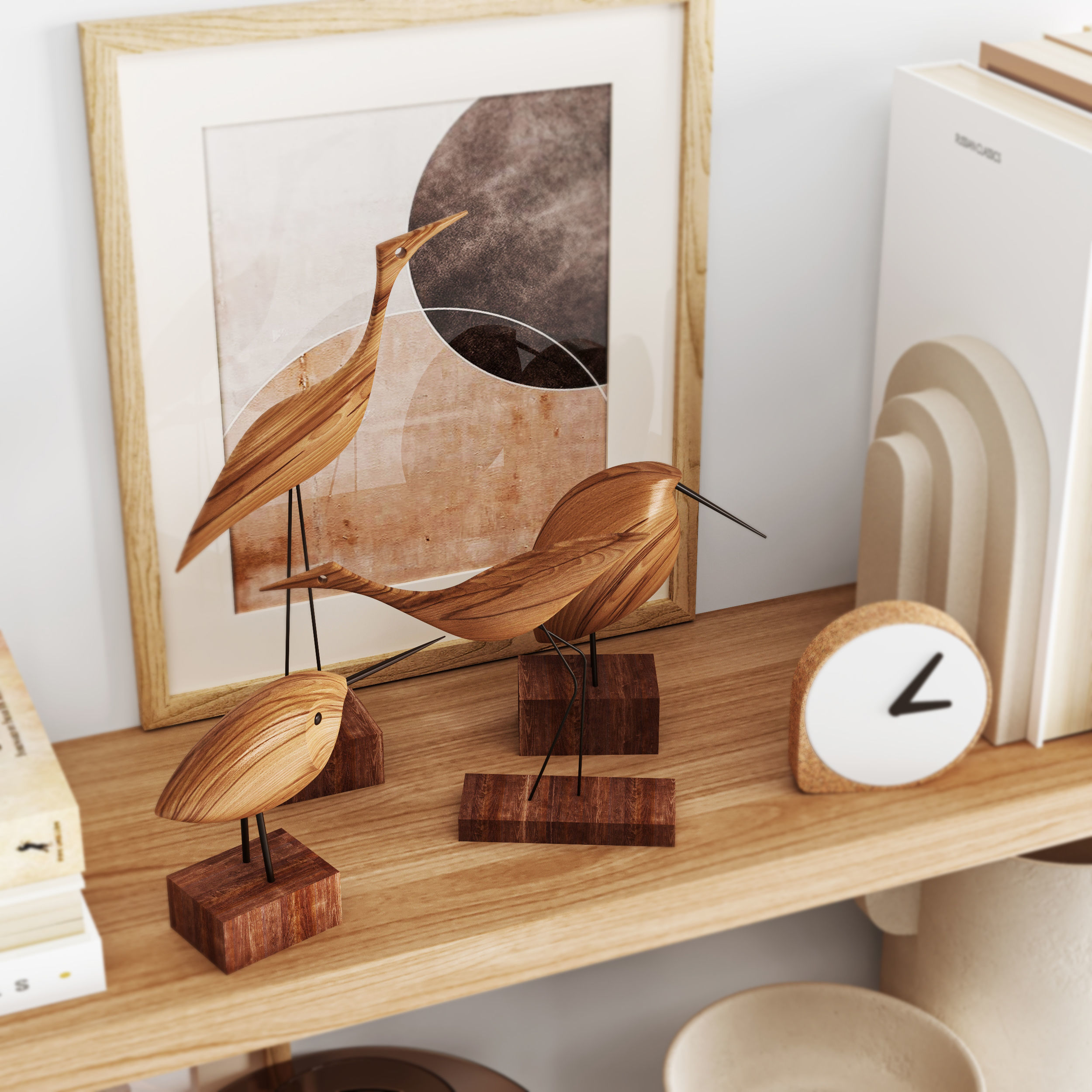 Decorative set bookshelf decor 3D model_1