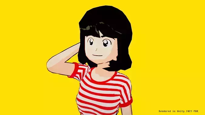 Anime stylized hair Retro N1