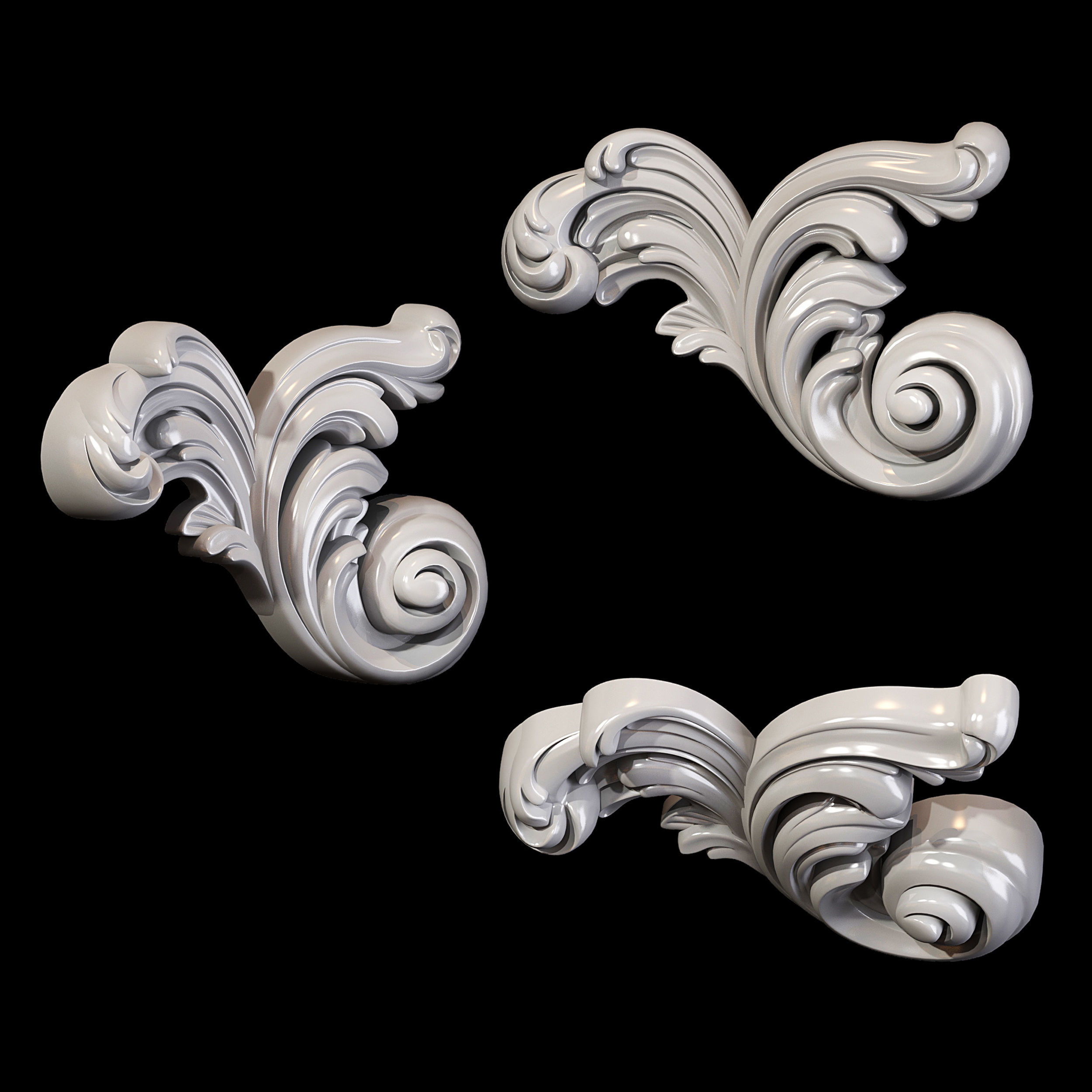 Classic carved 091 3D model_4