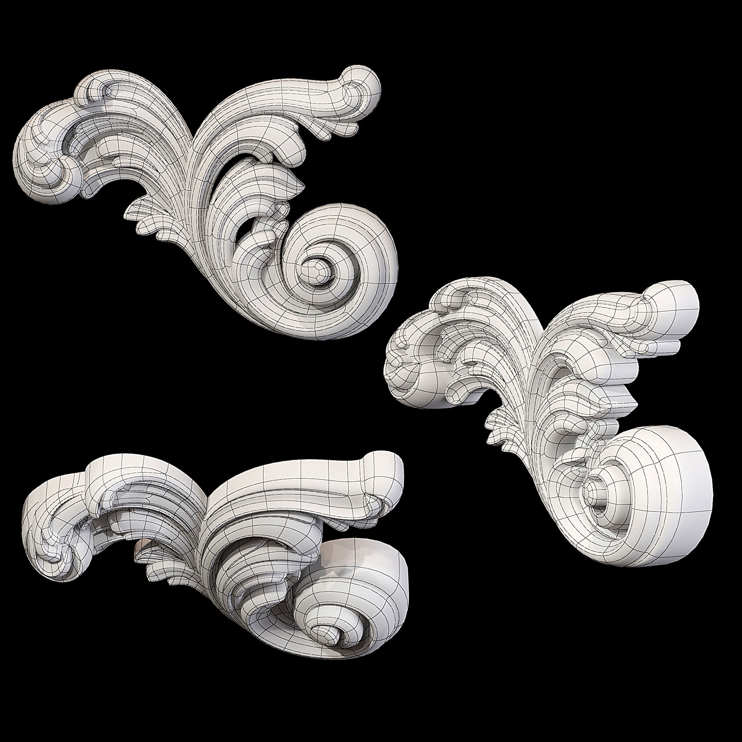 Classic carved 091 3D model_5