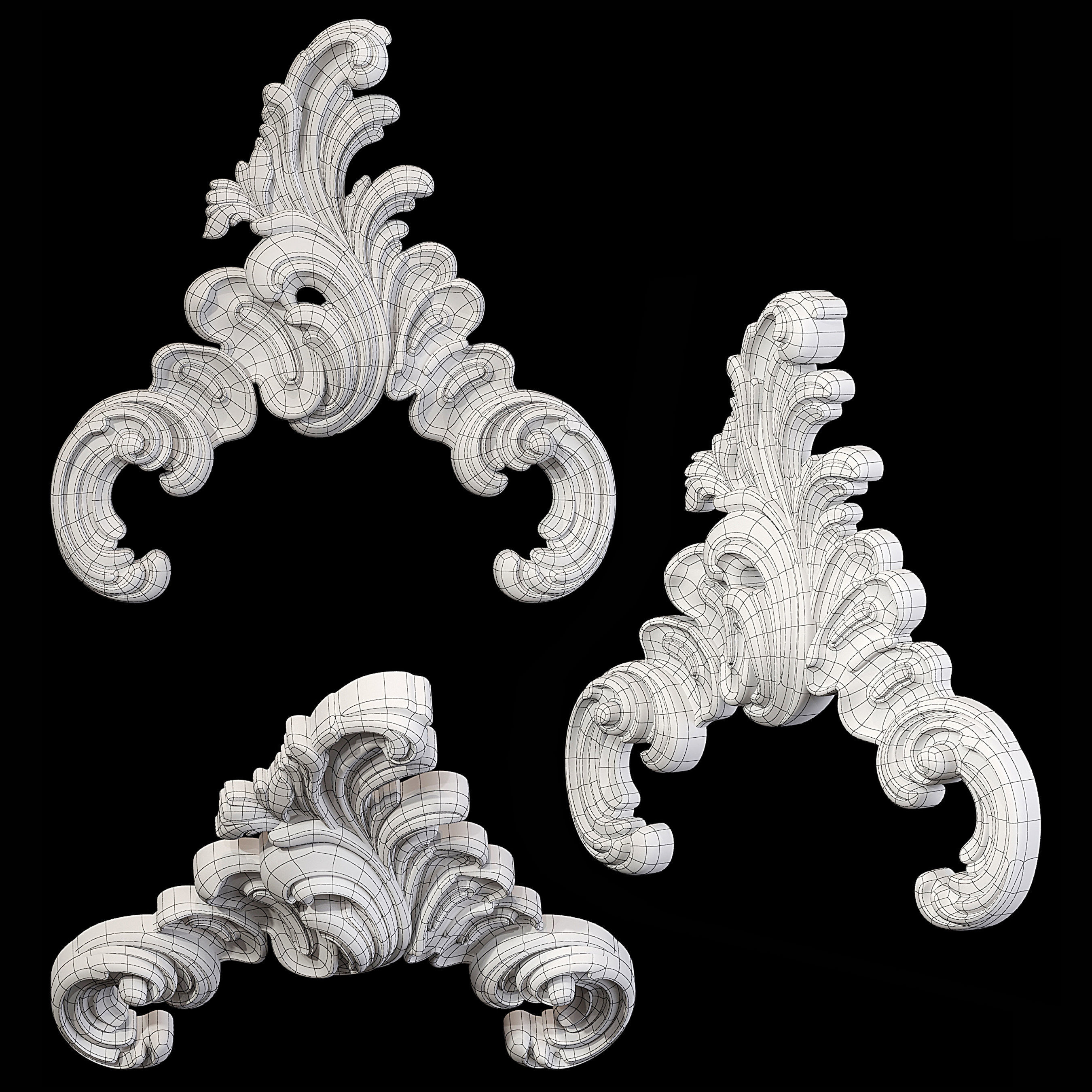 Classic carved 092 3D model_5