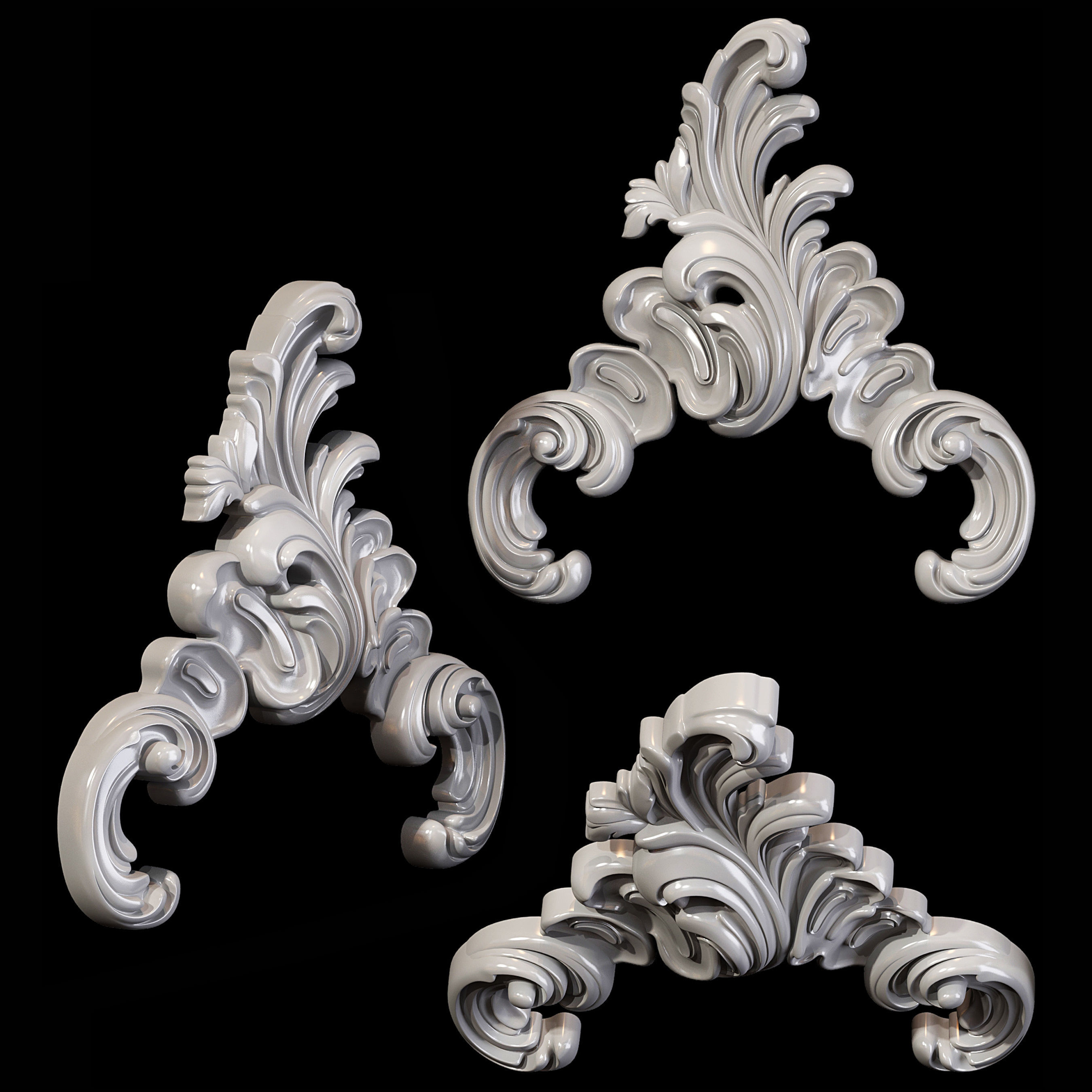 Classic carved 092 3D model_4