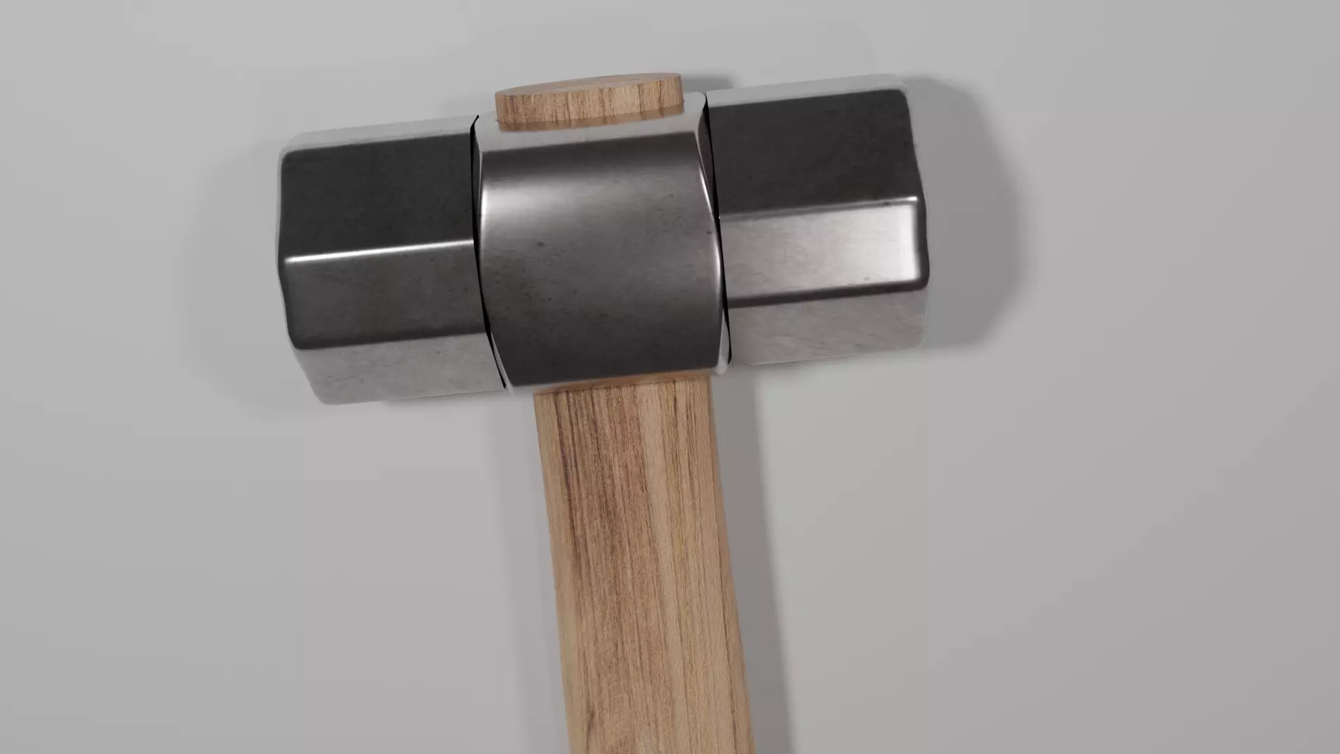 Hammer 3d model low poly with wooden handle 3D model_0