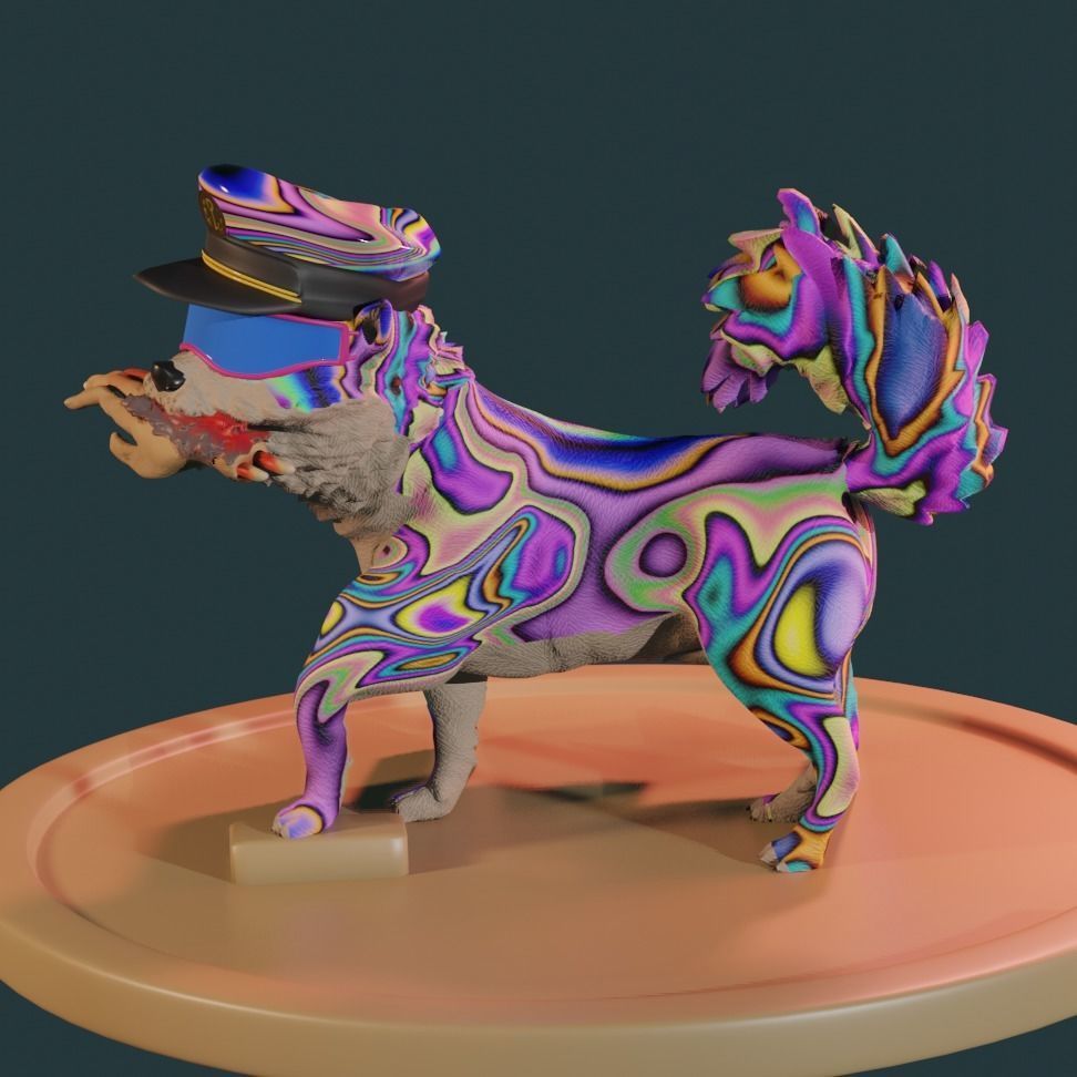 Stylized dog character 3D model_1