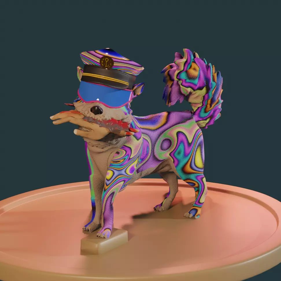 Stylized dog character 3D model_0