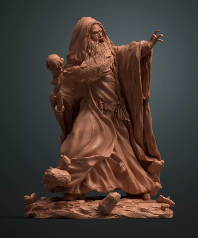 DHAGRUS THE WIZARD 35 AND 75 MM PRE-SUPPORTED 3D print model_5