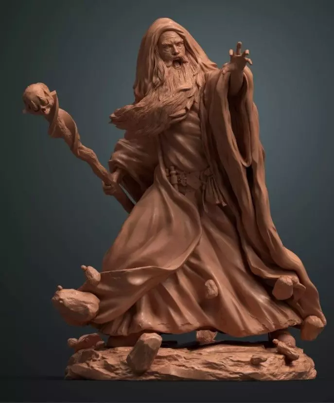 DHAGRUS THE WIZARD 35 AND 75 MM PRE-SUPPORTED 3D print model_0