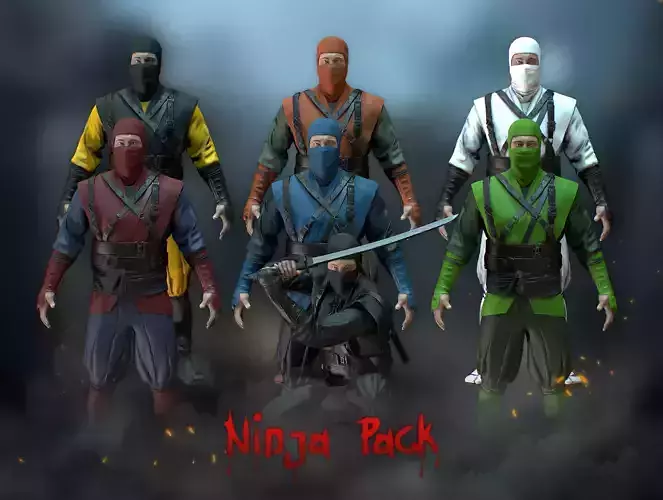 Unity Ready Ninja Pack - GameReady - PBR Low-poly 3D model