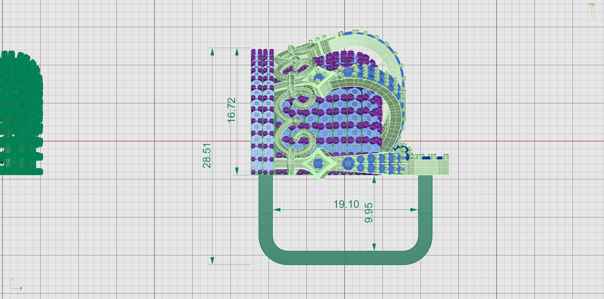 Luxury King Crown Bail with stones 3D print model_14