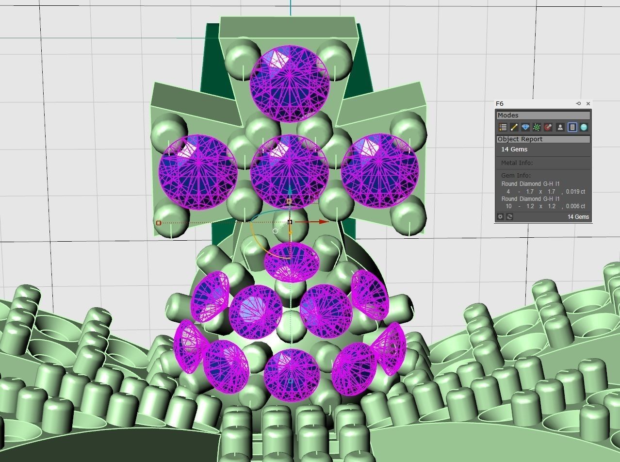 Luxury King Crown Bail with stones 3D print model_9