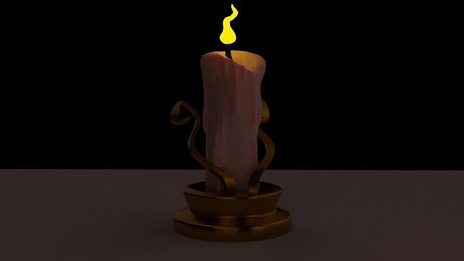 Stylized candle 3D model