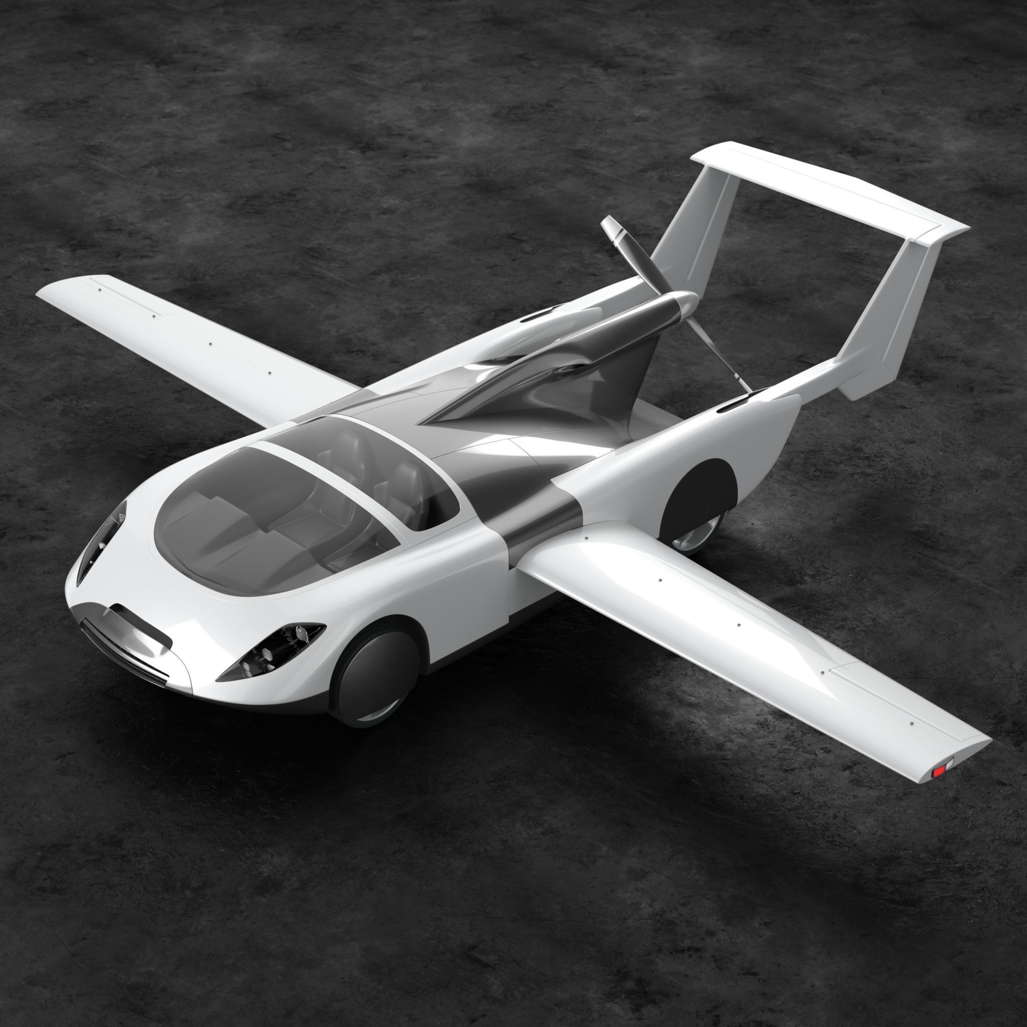 Air car flying vehicle concept 3D model_7