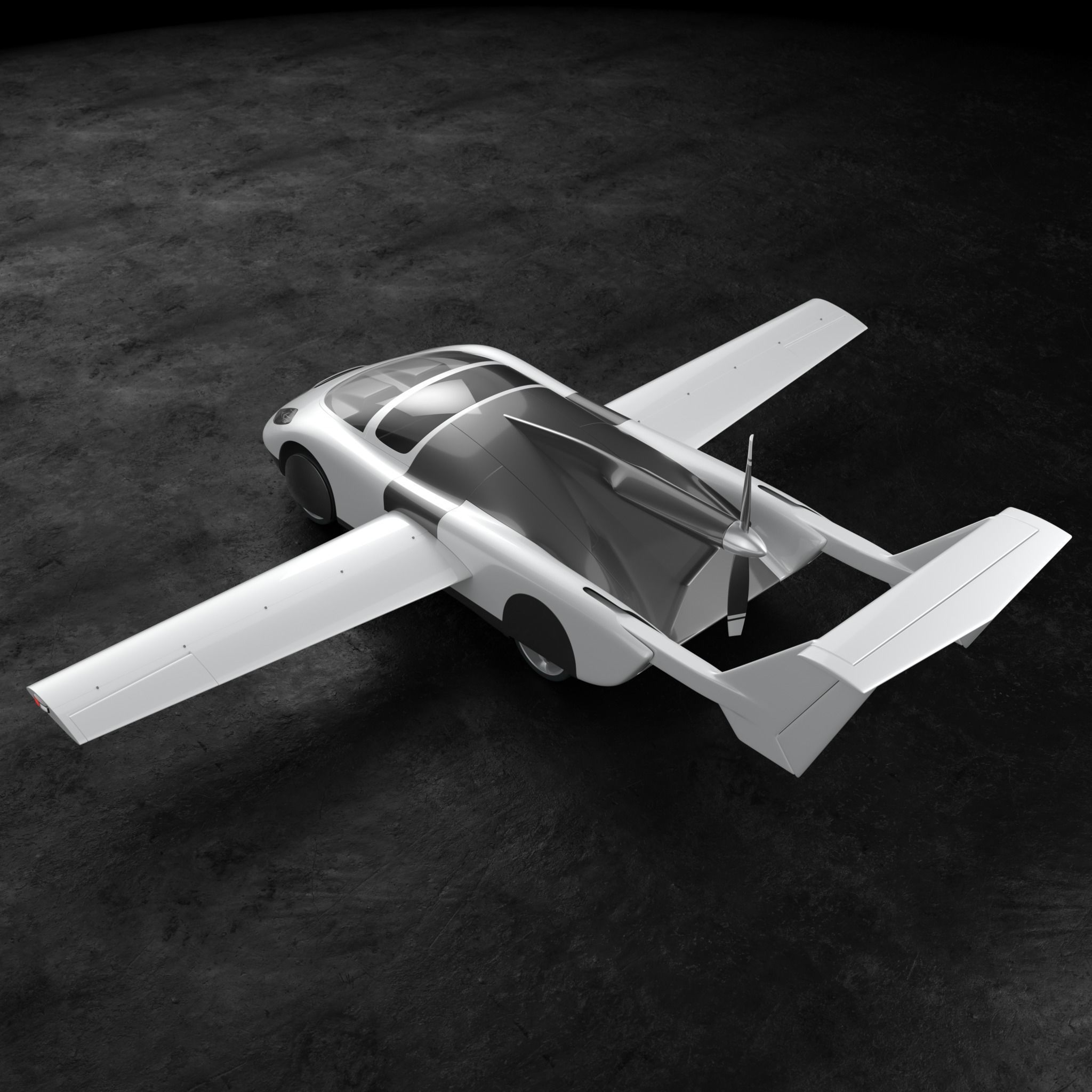 Air car flying vehicle concept 3D model_6